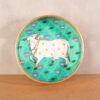 Decorative Tray Cow Print (Turqoise)
