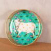 Decorative Tray Cow Print (Turqoise)
