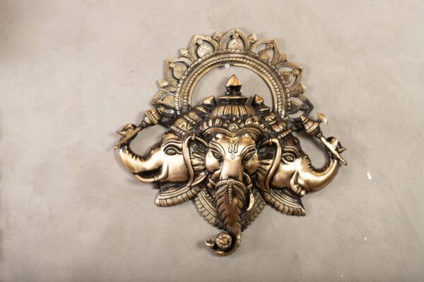 PR-BR-035A 3 Head Ganesha Wall Decor