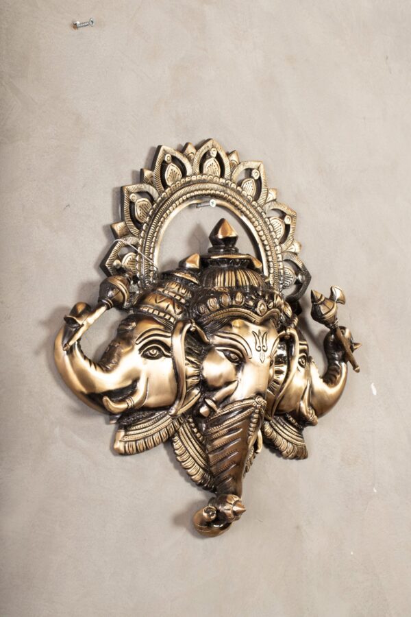 PR-BR-035B 3 Head Ganesha Wall Decor