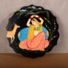 Wooden Pichwai Hand Painted Plate (Black)