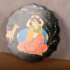 Wooden Pichwai Hand Painted Plate (Black)