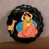 Wooden Pichwai Hand Painted Plate (Black)