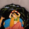 Wooden Pichwai Hand Painted Plate (Black)